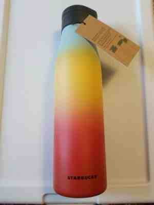 STARBUCKS RAINBOW MAGNETIC LID WATER BOTTLE 20Oz New Summer - RARE! - Sold on eBay Jan, 16th 2020 for $15.50