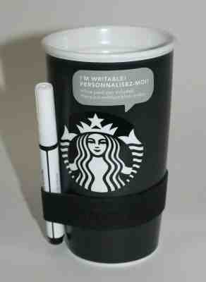 STARBUCKS Create Your Own Double Wall Traveler W/ Pen Ceramic 12 Oz Black NO LID - Sold on eBay Jan, 16th 2020 for $19.99