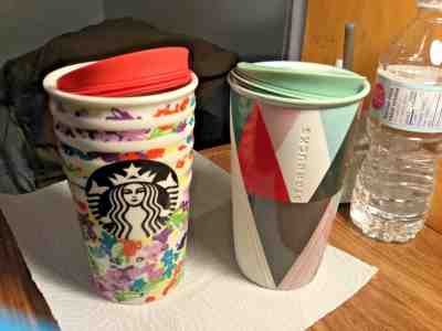 Starbucks- 2 Ceramic Travel Mugs - Used - over 1kg. See Pictures - Sold on eBay Jan, 16th 2020 for $30.00