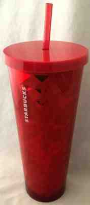 STARBUCKS 2019 Holiday Limited Edition Red Cascading Glitter Tumbler 24 oz Venti - Sold on eBay Jan, 16th 2020 for $24.99