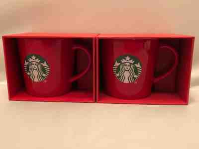 2 STARBUCKS 3oz Demitasse Cup 2015 Expresso Red White Green Mermaid Logo w/Box  - Sold on eBay Jan, 16th 2020 for $17.50