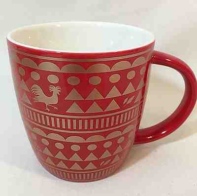 Starbucks Chinese Lunar New Year Of The Rooster Cup Mug Red Gold  - Sold on eBay Jan, 16th 2020 for $35.00