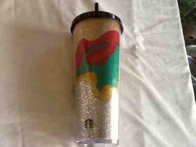 New Starbucks 2018 Holiday Cold Cup Tumbler 24 Oz Flow Glitter Sparkle Marbled - Sold on eBay Jan, 15th 2020 for $22.99