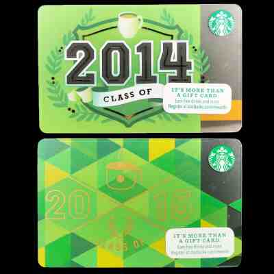 Green Cup Starbucks Gift Card 2 pcs/set USA 2013-14 Congratulations #6107 6097 - Sold on eBay Jan, 15th 2020 for $36.99