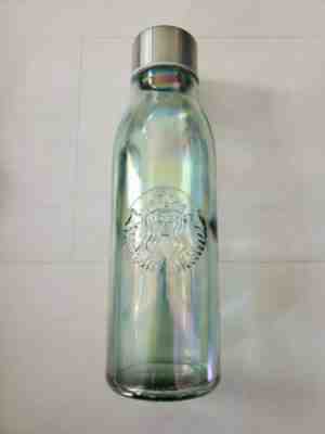 Starbucks Recycled Glass Rainbow Iridescent Water Bottle 20 oz, 591ml - Sold on eBay Jan, 15th 2020 for $29.99