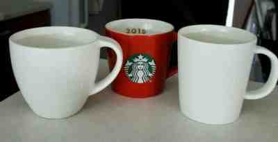 Set of 3 Starbucks Demi Cups Pre-owned Red White 2014 - 2015 Coffee Mini  - Sold on eBay Jan, 19th 2020 for $17.00