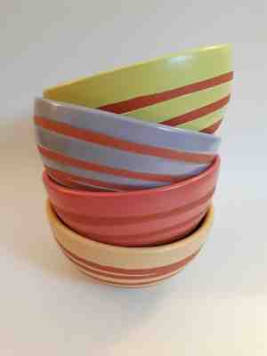 [4] Starbucks Terracotta Dessert Bowls Pink,Green,Tan Purple - Sold on eBay Jan, 18th 2020 for $35.95