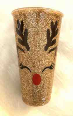 NEW Starbucks Reindeer Inspired Reusable Cold Cup Glitter Tumbler Cup - Sold on eBay Jan, 18th 2020 for $20.00