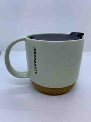 Starbucks Mug Cup Cork Bottom Lid Cream White 12oz Desktop Travel Coffee Tea - Sold on eBay Jan, 18th 2020 for $24.50