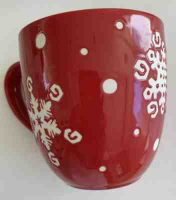 Starbucks Coffee SNOWFLAKE 16oz Mug Cup Holiday 2007 Red Christmas Debossed - Sold on eBay Jan, 18th 2020 for $39.95