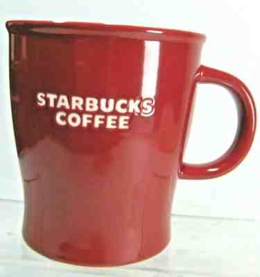 Starbucks 14 oz Coffee Mug 2008 Red w/ White Recessed Lettering #H - Sold on eBay Jan, 18th 2020 for $19.89