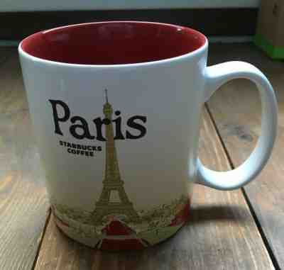 PARIS Starbucks Global Icon Series 16 oz Coffee Mug 2015 France Eiffel Tower  - Sold on eBay Jan, 18th 2020 for $24.99