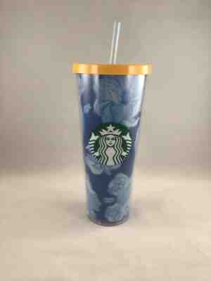 2019 Starbucks 24 Oz. Tumbler Desert Floral Cactus Blue - Sold on eBay Jan, 18th 2020 for $18.99