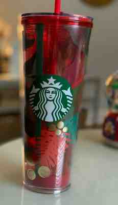 NEW Holiday Christmas Starbucks 2019 Venti Red Gold Green Cold Cup Tumbler 24oz - Sold on eBay Jan, 18th 2020 for $15.40