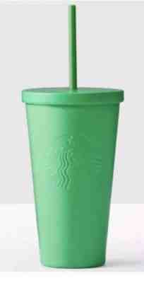 STARBUCKS COLD CUP MATTE GREEN STAINLESS STEEL TUMBLER 16 fl oz NEW - Sold on eBay Jan, 18th 2020 for $19.95