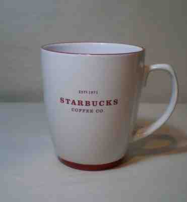 STARBUCKS 2008 ABBEY EST 1971 WHITE RED 16 OZ. MUG - Sold on eBay Jan, 18th 2020 for $18.95