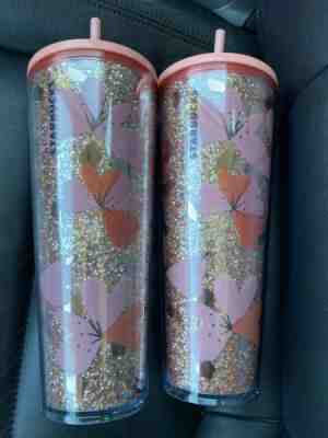 New! STARBUCKS Valentines 2020 TUMBLER HEARTS 24 OZ Cups IN HAND! - Sold on eBay Jan, 18th 2020 for $27.00