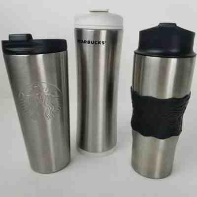 3 Starbucks Coffee Mug Lot French Press Travel Tumblers 16 Oz. Stainless Steel - Sold on eBay Jan, 18th 2020 for $52.00