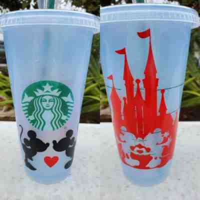 STARBUCKS VALENTINES SUN ACTIVATED CHANGING COLOR CUP MINNIE AND MICKEY CASTLE - Sold on eBay Jan, 18th 2020 for $24.95