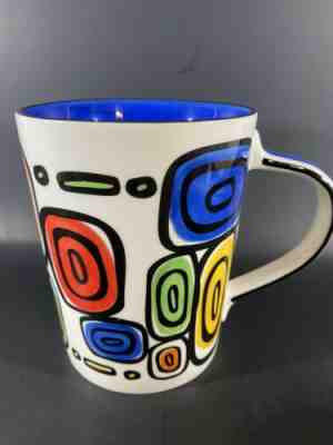 Starbucks Hand Painted Geometric Mug 2009 Blue Peindre a Main Pour - Sold on eBay Jan, 18th 2020 for $25.00
