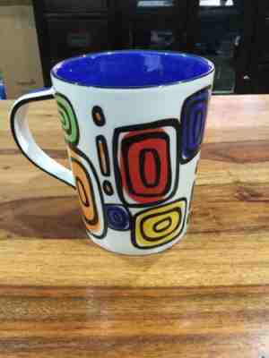 Starbucks Mug Hand Painted Geometric Rare 2009 Blue Peindre a Main Pour RARE - Sold on eBay Jan, 18th 2020 for $26.00