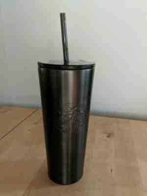 Starbucks Siren Charcoal Gray Stainless Steel Cold Cup Tumbler with Straw 16 oz - Sold on eBay Jan, 18th 2020 for $20.00