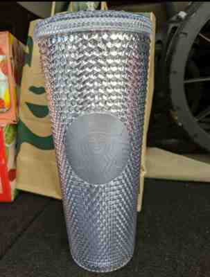 NEW STARBUCKS 2019 Venti Bling Platinum  Studded Cold Cup Tumbler WINTER HOLIDAY - Sold on eBay Jan, 18th 2020 for $21.00