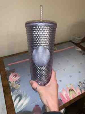 NEW Winter Holiday Starbucks 2019 Venti Silver Bling Platinum Studded Tumbler - Sold on eBay Jan, 18th 2020 for $18.00