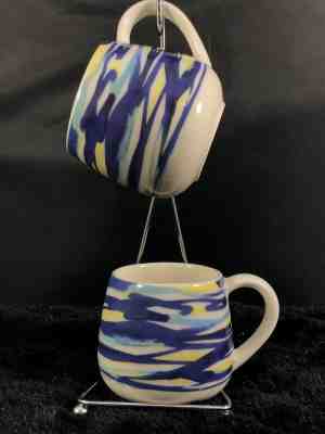 Starbucks Espresso Demitasse Cups Mini Mugs (2) White Blue Yellow Watercolor  - Sold on eBay Jan, 18th 2020 for $24.50