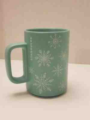 Starbucks 2018 Mint Green with White Embossed Snowflakes Mug 12 oz  - Sold on eBay Jan, 18th 2020 for $19.00