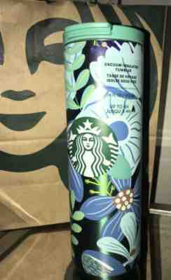 NEW Starbucks Valentine’s 2020 Blue Green Floral Tumbler Vacuum Insulated Steel - Sold on eBay Jan, 18th 2020 for $34.95