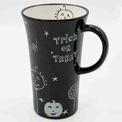 Starbucks Halloween Coffee Mug 2007 Trick or Treat Black Jack-O-Lantern Tall Cup - Sold on eBay Jan, 18th 2020 for $24.99