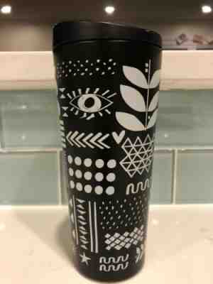Starbucks Stainless Steel Black Grande Tumbler W/ White Designs 2017 16oz Graphi - Sold on eBay Jan, 18th 2020 for $24.00
