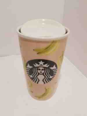 STARBUCKS BANANA TUMBLER TRAVEL MUG 12oz CERAMIC DOT COLLECTION 2015  - Sold on eBay Jan, 18th 2020 for $25.00