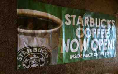 Starbucks Coffee Advertising Sign Banner - LARGE!! - Sold on eBay Jan, 18th 2020 for $59.00