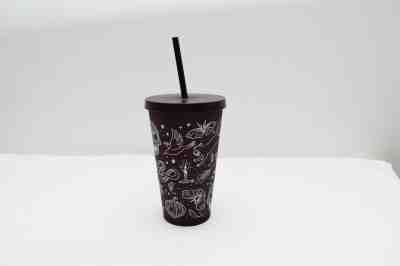New Starbucks Halloween 2019 Reusable Skull Tattoo Tumbler Cold Black Purple - Sold on eBay Jan, 18th 2020 for $49.95