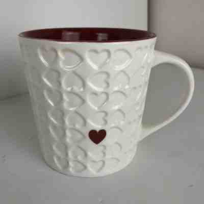 Starbucks Embossed Heart Coffee Mug 2007 Quilted Large 16 Oz Cup - Sold on eBay Jan, 18th 2020 for $17.99
