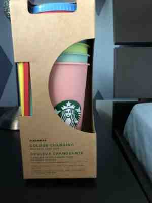 Starbucks Color Changing Reusable Cold Cups. Set Of 5, Includes Straws & Lids - Sold on eBay Jan, 17th 2020 for $45.00