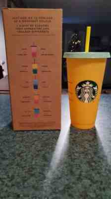 SINGLE Starbucks Reusable COLOR CHANGING Cold Cup Summer 2019 24 oz- APRICOT - Sold on eBay Jan, 19th 2020 for $24.99