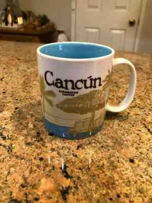 2012 STARBUCKS Collector Series CANCUN 16 oz. COFFEE MUG Skyline Mexico Icon  - Sold on eBay Jan, 18th 2020 for $16.95