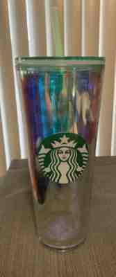 NWT STARBUCKS COLD CUP TUMBLER 24 OZ IRIDESCENT MERMAID TAIL WAVES 2020 - Sold on eBay Jan, 17th 2020 for $34.95