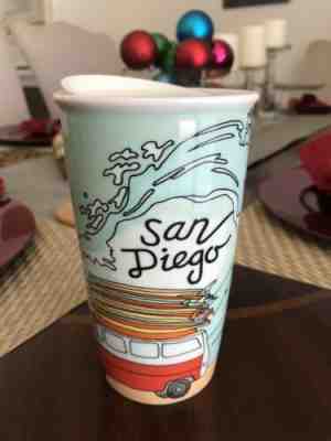 Starbucks San Diego Ceramic Coffee Mug Tumbler VW Bus Surf Waves 12oz NEW  - Sold on eBay Jan, 17th 2020 for $39.90