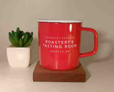 Starbucks Seattle Reserve Roastery Tasting Room Red Enamel Mug 14oz 414ml OOP - Sold on eBay Jan, 17th 2020 for $29.99
