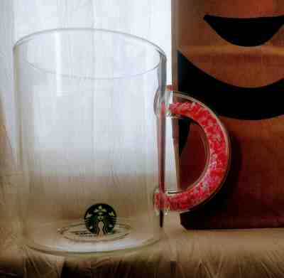 New Starbucks 2020 Valentine's Day Clear Glass 12oz Mug Confetti Limited - Sold on eBay Jan, 17th 2020 for $29.99