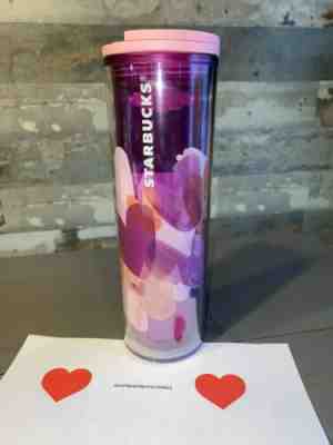 Starbucks 2020 Valentines Day 16-ounce Cold Cup with Terrazzo Pink Hearts - Sold on eBay Jan, 17th 2020 for $25.00