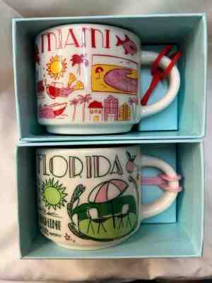 STARBUCKS COFFEE MIAMI + FLORIDA BEEN THERE 2-OZ MINI MUG ORNAMENTS - NEW - Sold on eBay Jan, 21st 2020 for $29.99