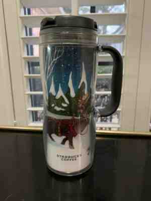 Starbucks Christmas Sleigh Glitter 12 oz Insulated Travel Tumbler Mug & Lid 2008 - Sold on eBay Jan, 21st 2020 for $17.40