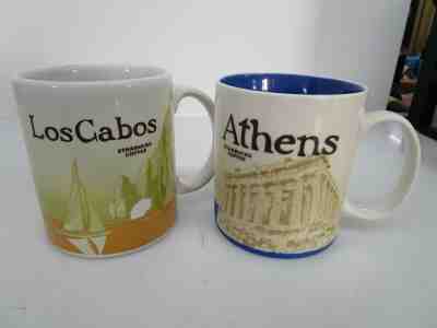 2 Vintage Starbucks Mugs Los Cabos Mexico Athens Greece  - Sold on eBay Jan, 21st 2020 for $455.00