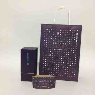 BTS + Starbucks Korea 2020 Real Gold Glass Cup 410ml  BeTheStars - Sold on eBay Jan, 21st 2020 for $59.00