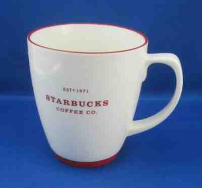 Starbucks 2007  EST 1971 Coffee Mug Ivory With Red Trim 18 FL OZ Mint - Sold on eBay Jan, 21st 2020 for $25.00
